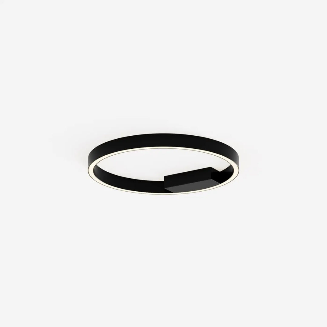 Plafonnier rim noir minimaliste avec anneau led intégré anneau fin pour un éclairage moderne et élégant