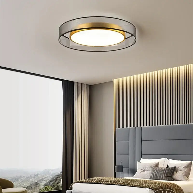Nordic Modern Led Round Ceiling Lamp Living Room Decoration Fixtures Dimmable Bedroom Study Surface Chandelier Kitchen