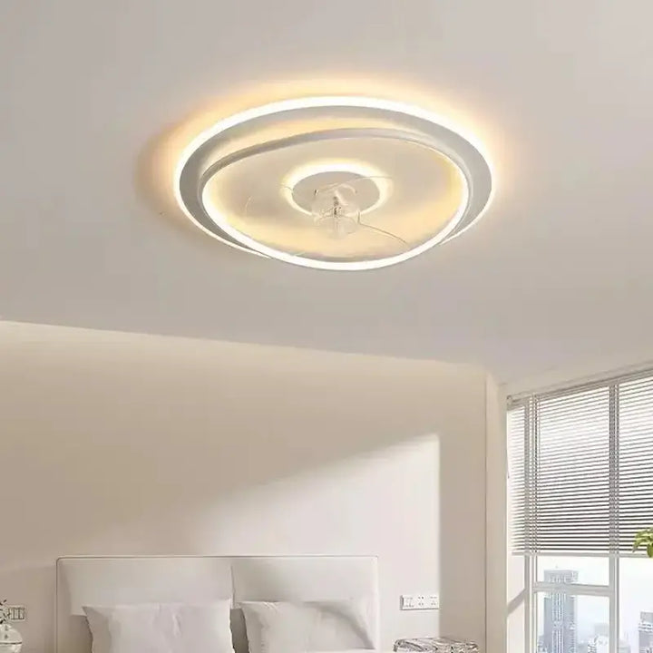Plafonnier LED rond minimaliste avec ventilateur intégré design