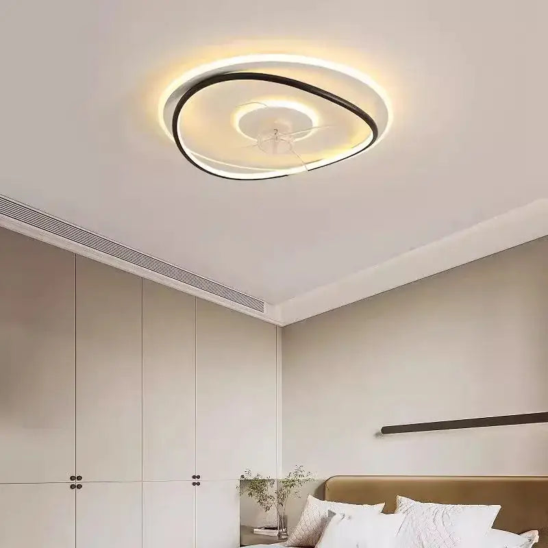 Plafonnier LED rond minimaliste avec ventilateur intégré design