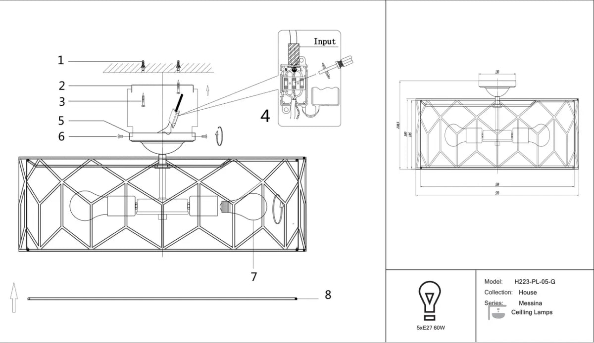 Schéma d'installation du luminaire