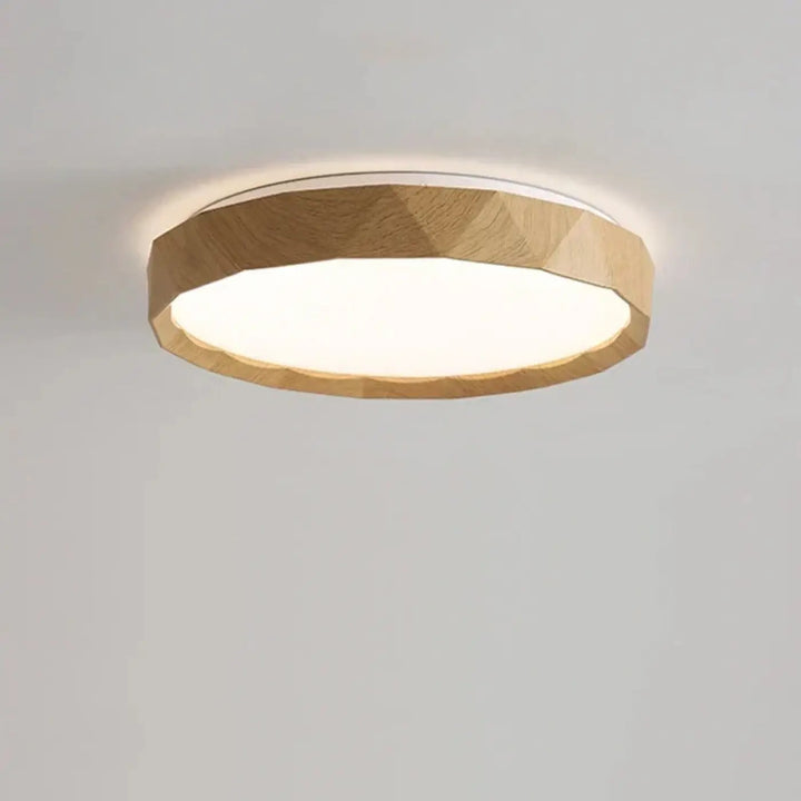 Plafonnier en métal effet bois naturel led stylé