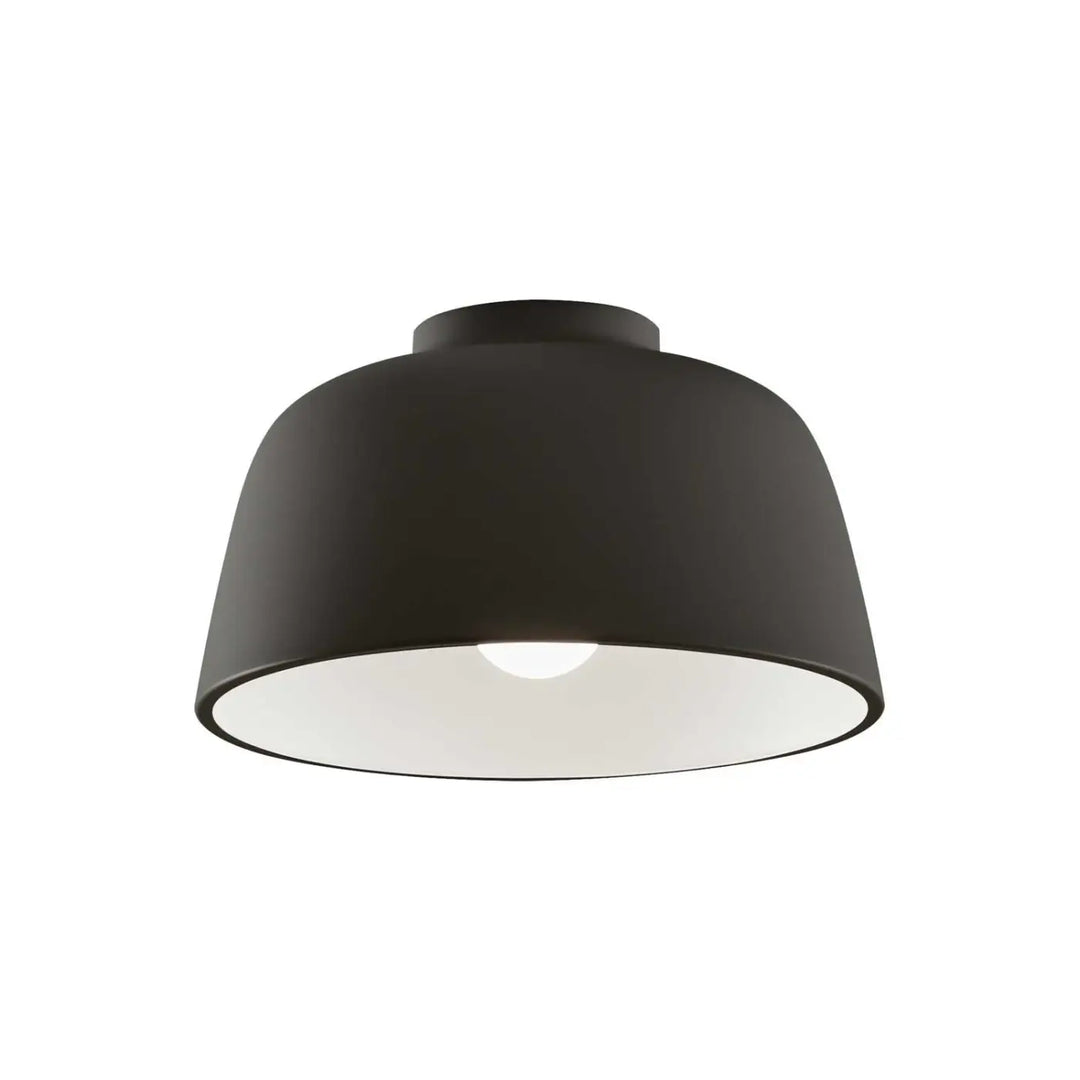 Plafonnier Miso minimaliste en acier noir #couleur_noir