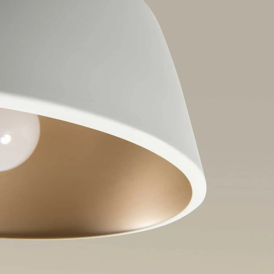 Détail du plafonnier Miso en acier blanc #couleur_blanc