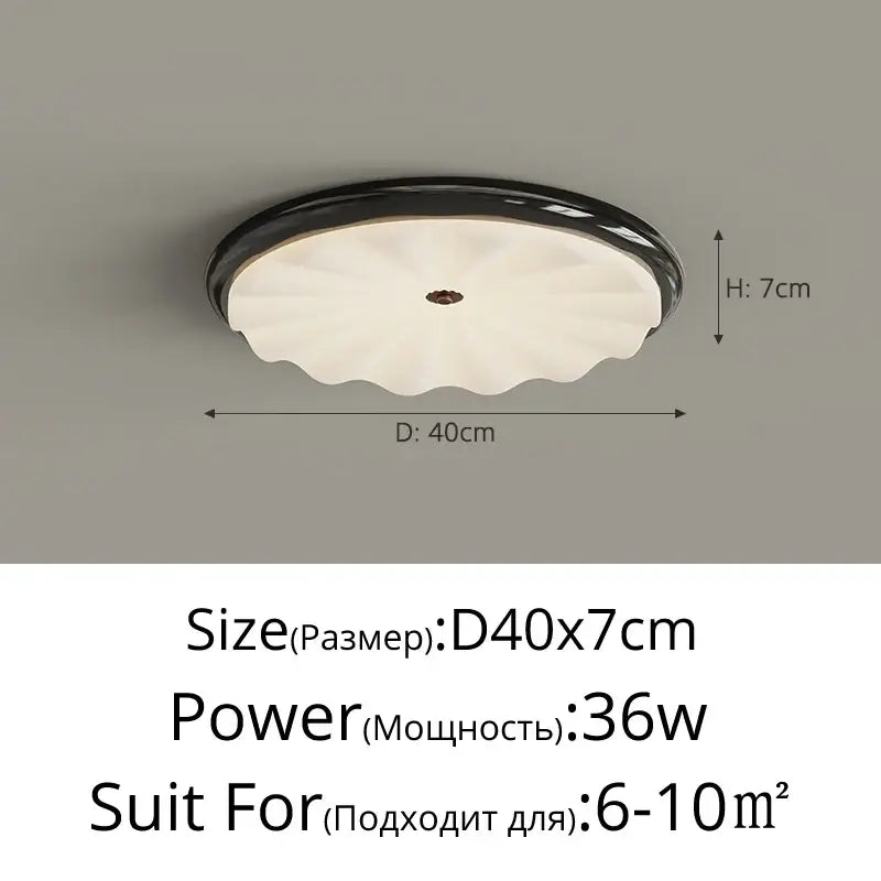 Plafonnier moderne blanc ondulé en verre luminaire led