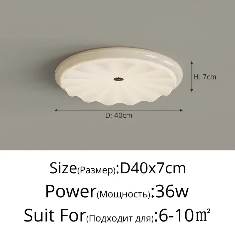 Plafonnier moderne blanc ondulé en verre luminaire led