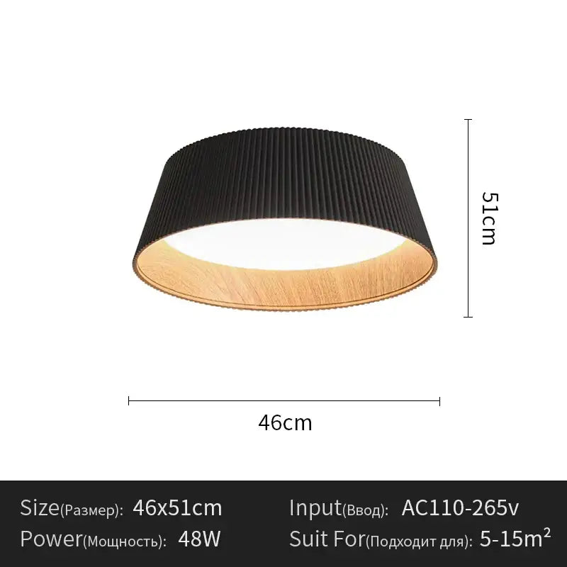 Plafonnier moderne en métal et abat-jour blanc ou noir