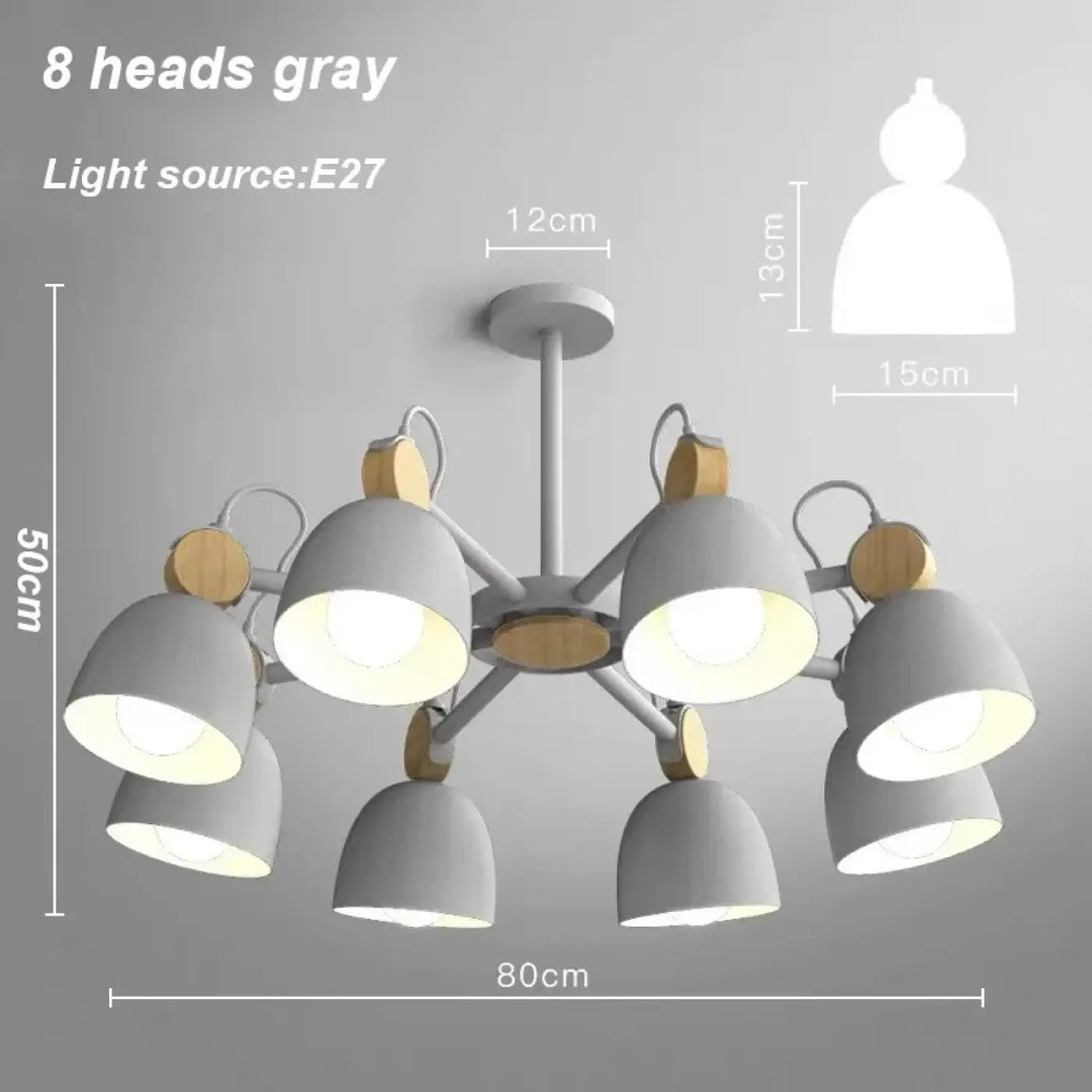 Plafonnier moderne style nordique multi lumières élégant