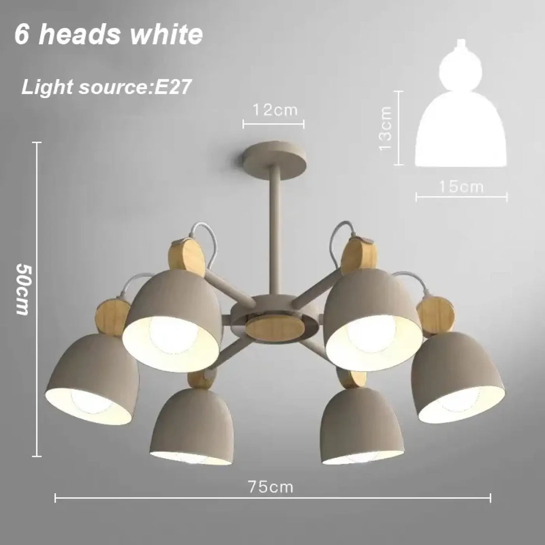 Plafonnier moderne style nordique multi lumières élégant