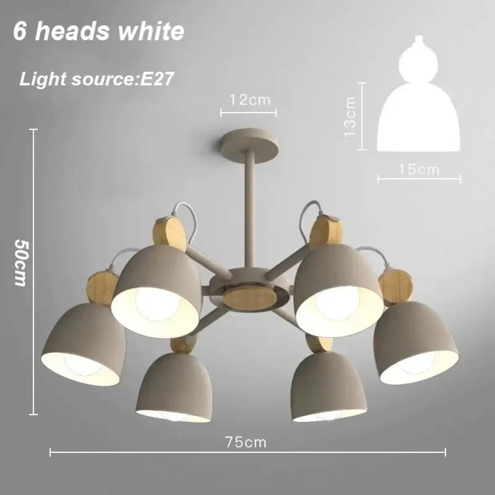 Plafonnier moderne style nordique multi lumières élégant