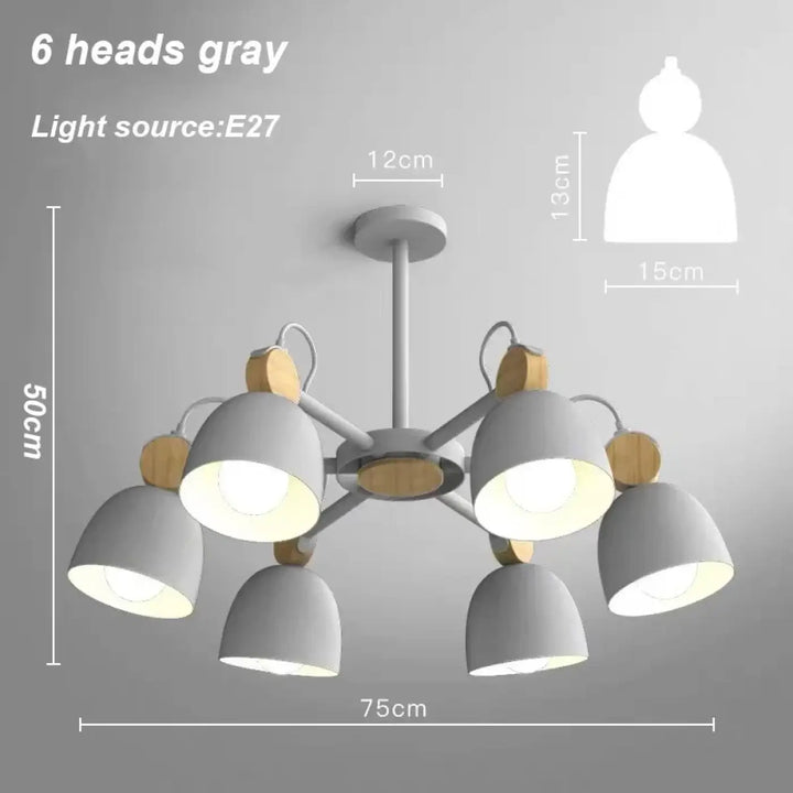 Plafonnier moderne style nordique multi lumières élégant