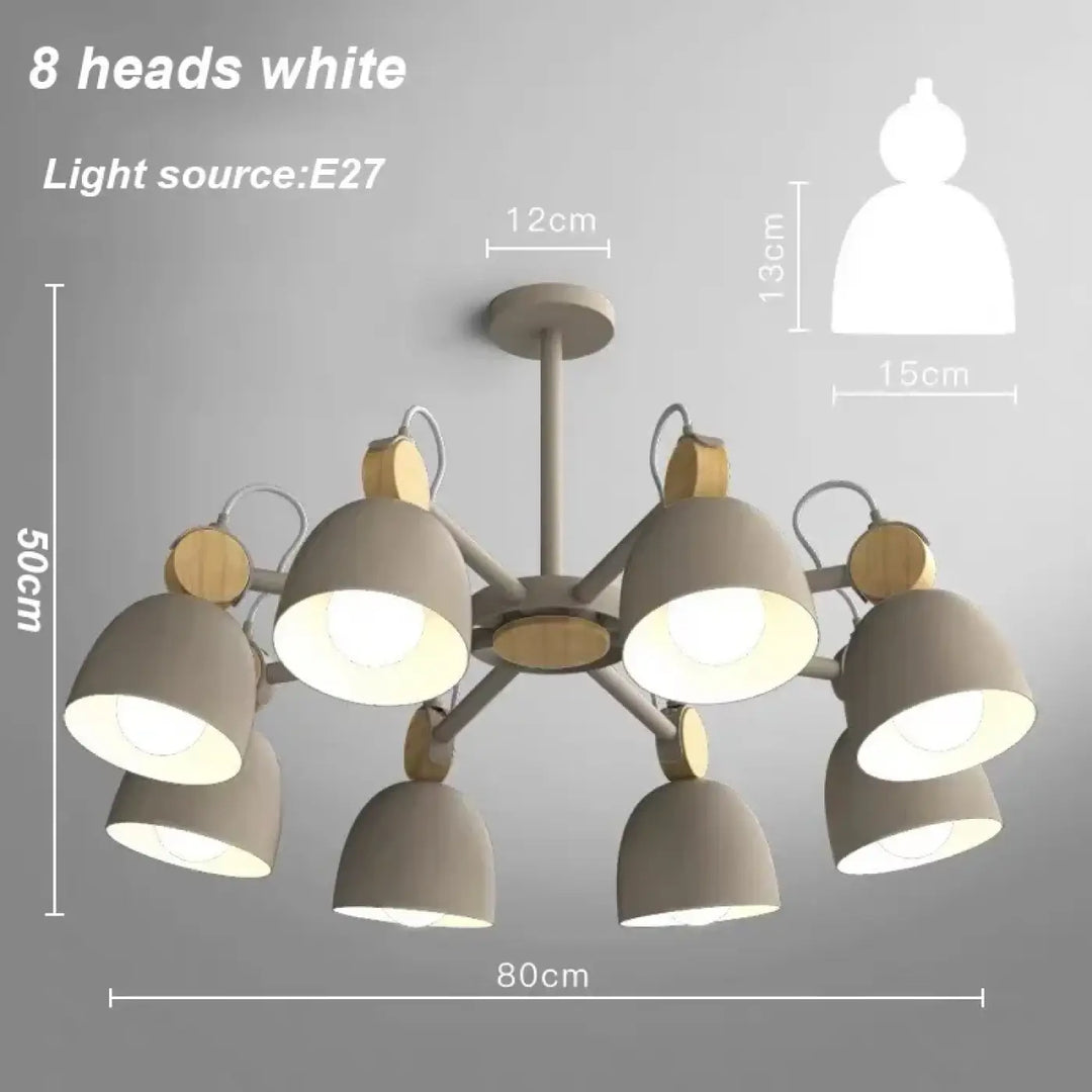 Plafonnier moderne style nordique multi lumières élégant