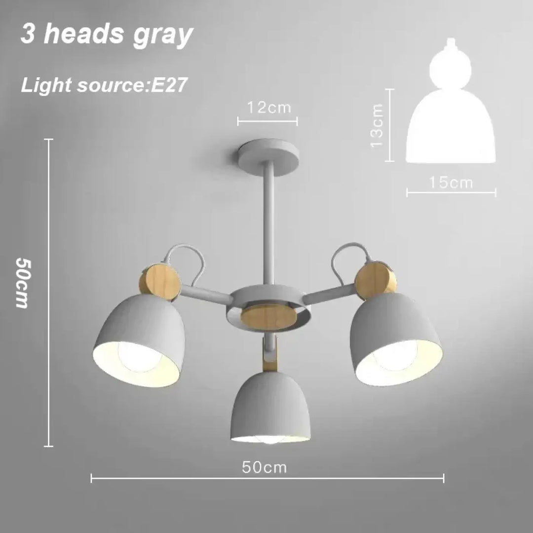 Plafonnier moderne style nordique multi lumières élégant