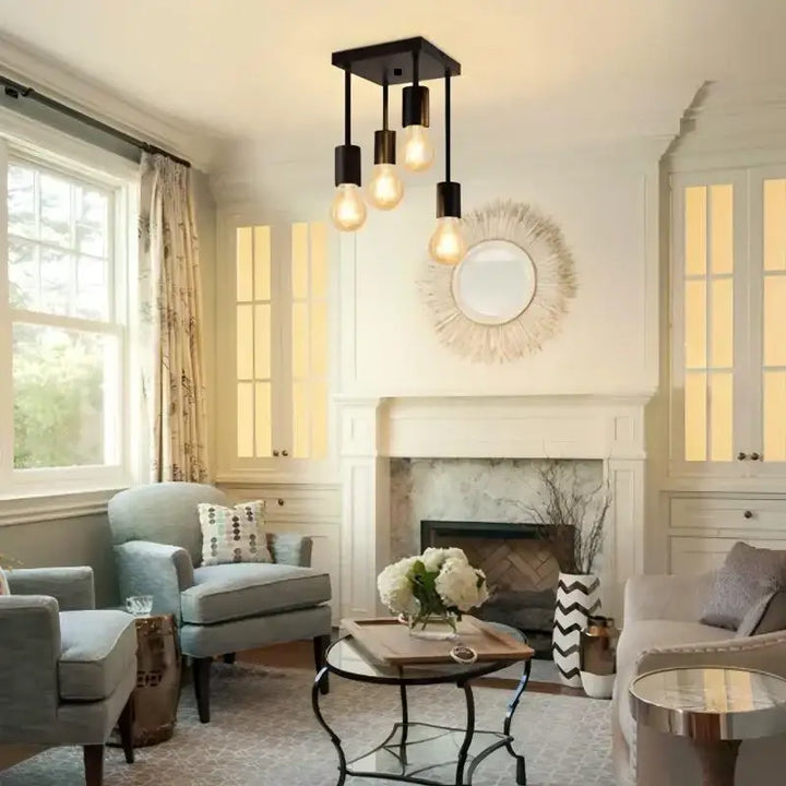 Plafonnier noir métal style industriel élégant chic