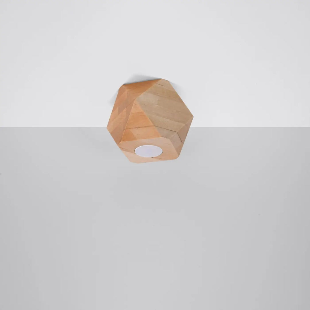 Plafonnier bois naturel éteint
