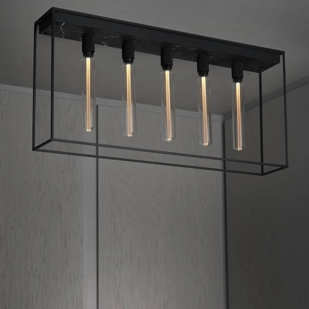 Plafonnier Caged 5.0 en marbre noir #couleur_noir