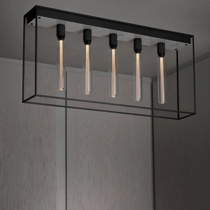 Plafonnier Caged 5.0 en marbre blanc #couleur_blanc