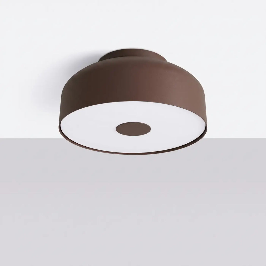 Luminaire Plafonnier marron éteinte, vue rapprochée