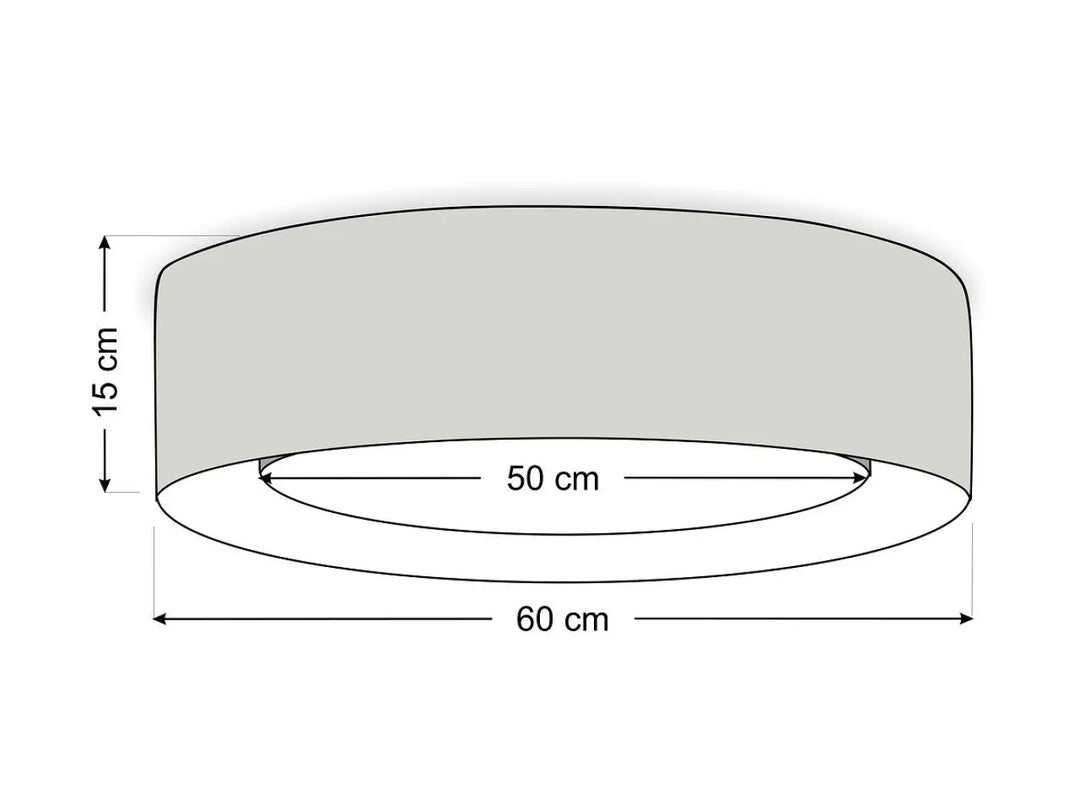Luminaire plafonnier PURO rond graphite minimaliste en métal avec design épuré dimensions précises 60x50x15 cm