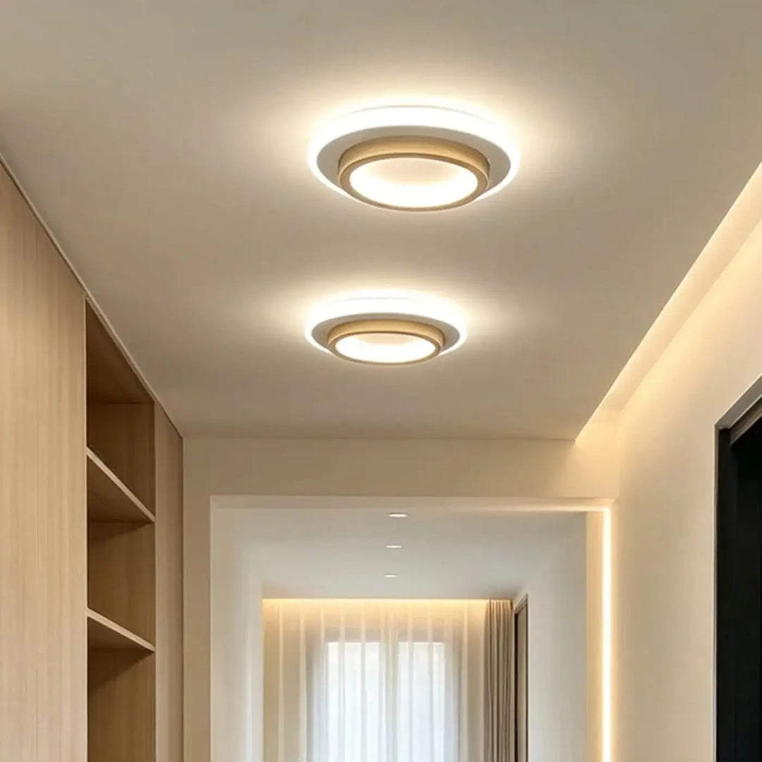 Plafonnier rond led luminaire roderne avec lumière douce et design épuré pour une ambiance moderne et chaleureuse