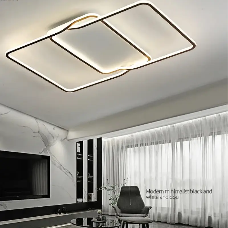 Plafonnier rond led noir élégant et économique style modern