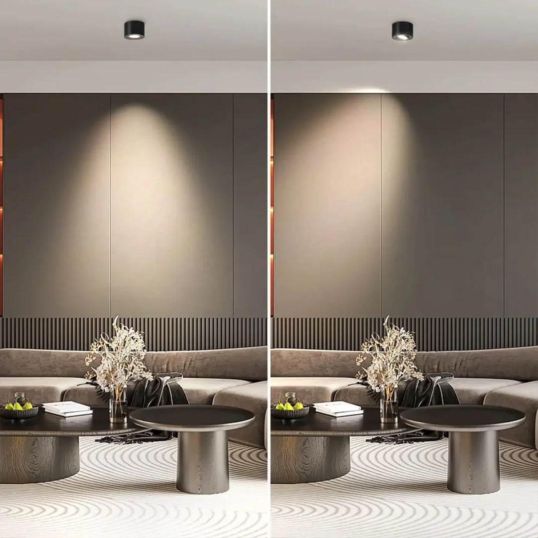 Luminaire plafonnier trigo noir cylindre en led ajustable avec saillie orientable pour éclairage led ajustable