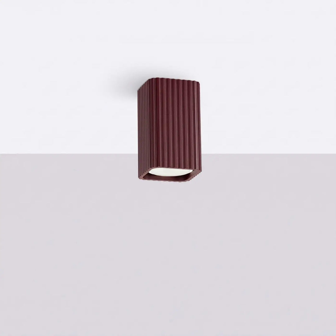 Plafonnier Rayo marron en aluminium cannelé, éteint