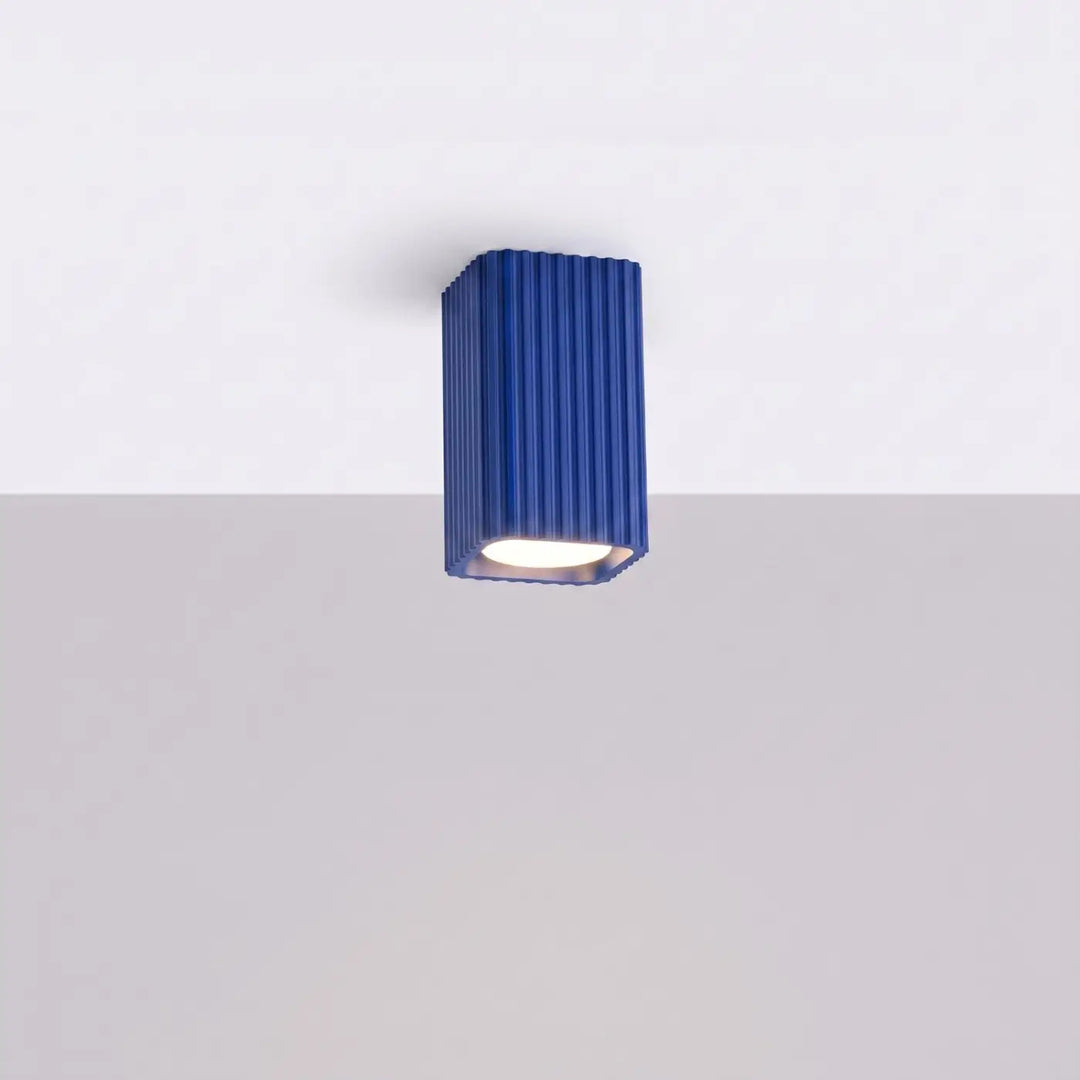 Plafonnier Rayo outremer en aluminium cannelé, éteint