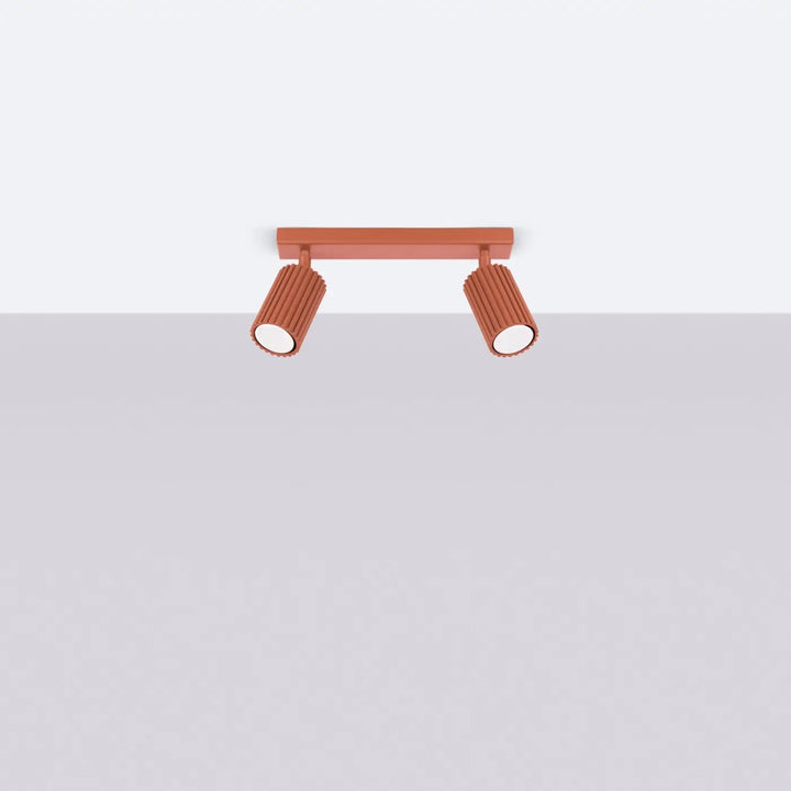 Luminaire Plafonnier ocre rouge éteinte, vue rapprochée
