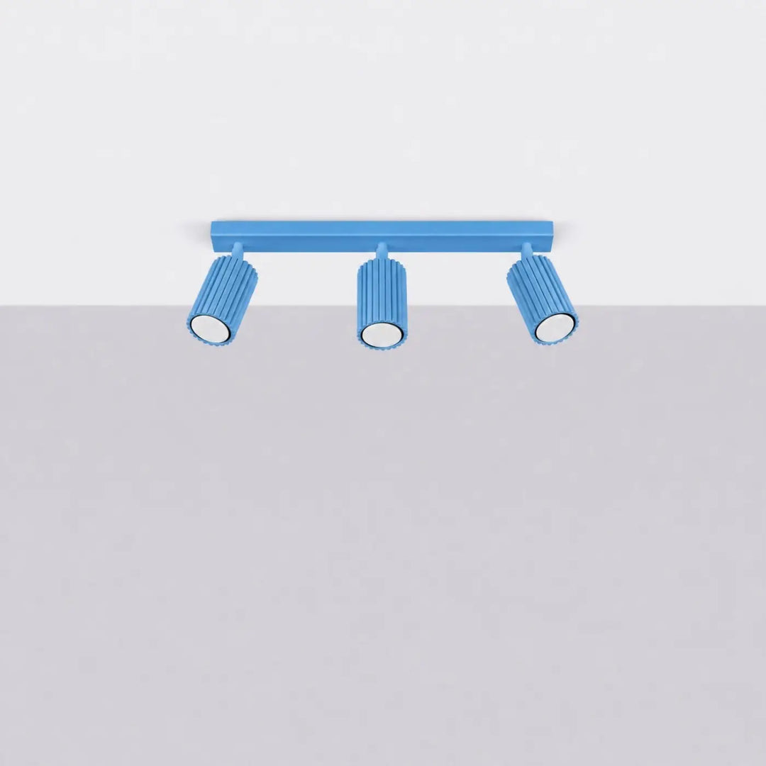 Luminaire Plafonnier bleu clair éteinte, vue rapprochée
