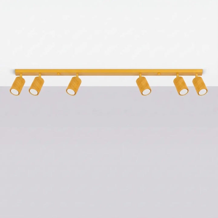 Luminaire Plafonnier jaune éteinte, vue rapprochée