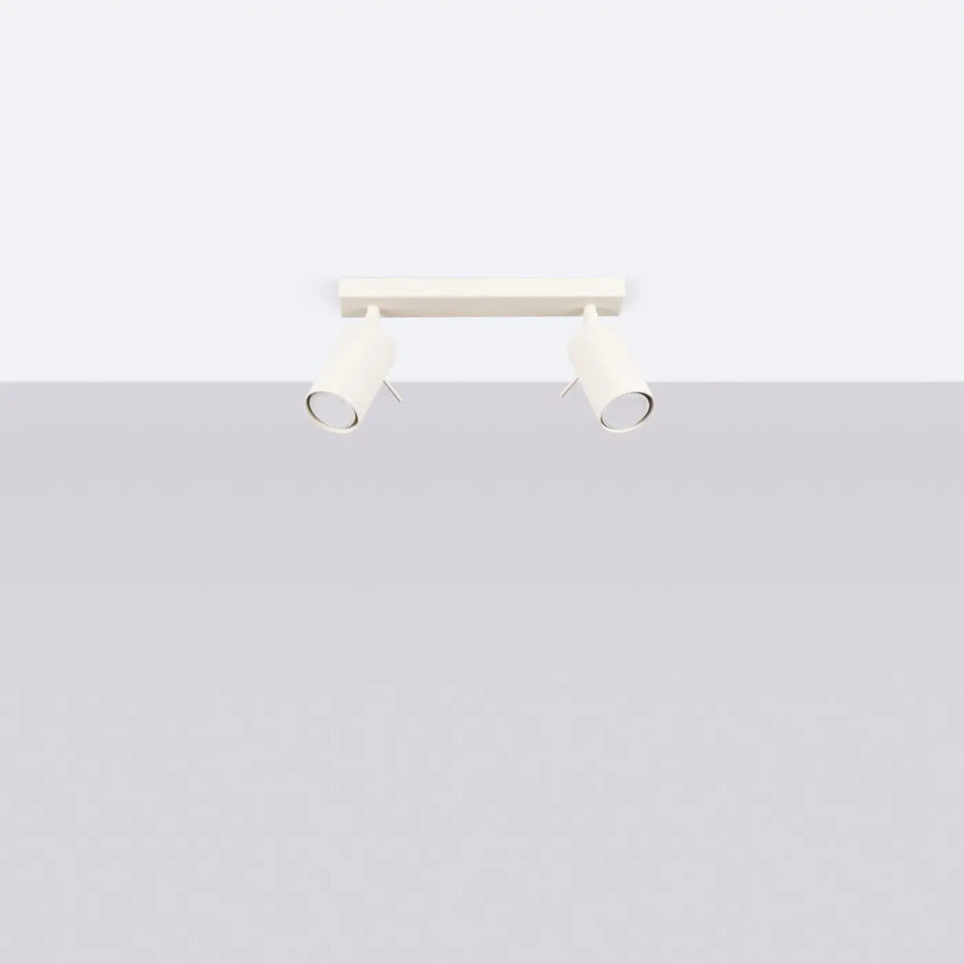 Plafonnier Ring beige à rampe de spots orientables, éteint