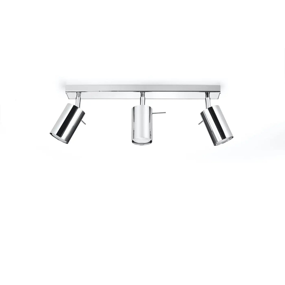 Plafonnier Ring chrome à rampe de spots orientables, éteint