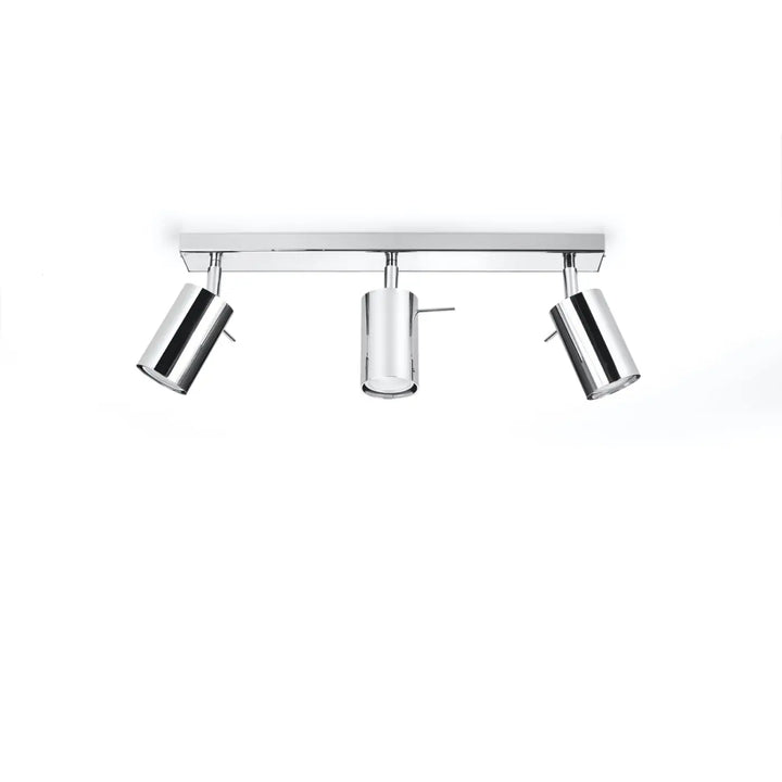 Plafonnier Ring chrome à rampe de spots orientables, éteint
