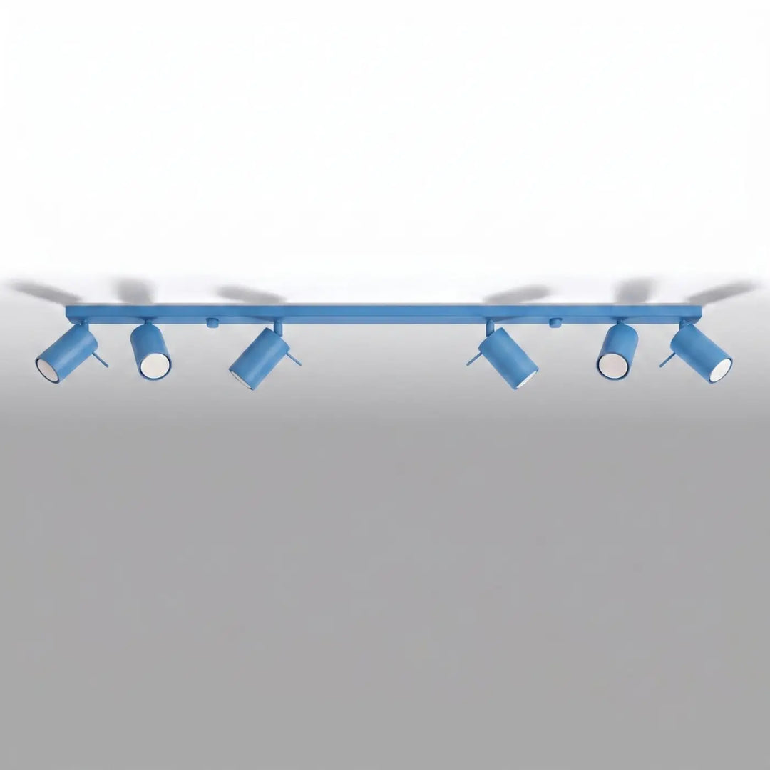 Plafonnier Ring bleu clair à rampe de spots orientables, éteint