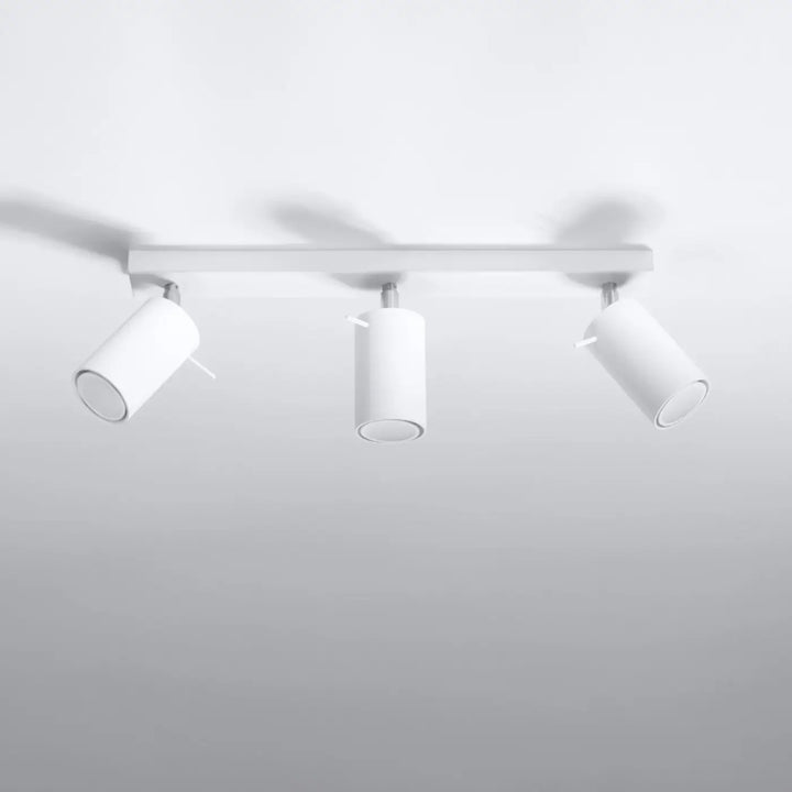 Plafonnier Ring blanc à rampe de spots orientables, éteint