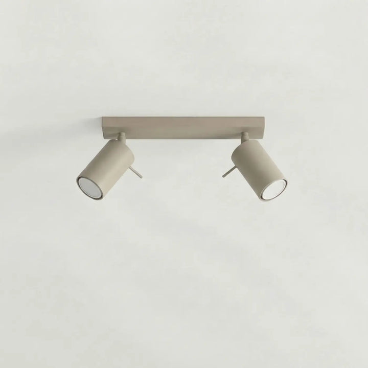 Plafonnier Ring taupe à rampe de spots orientables, éteint