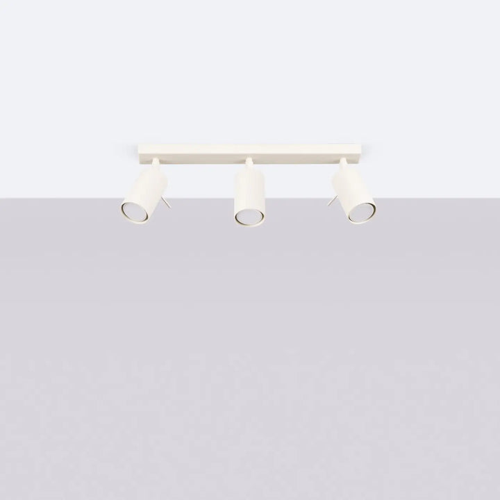 Plafonnier Ring beige à rampe de spots orientables, éteint