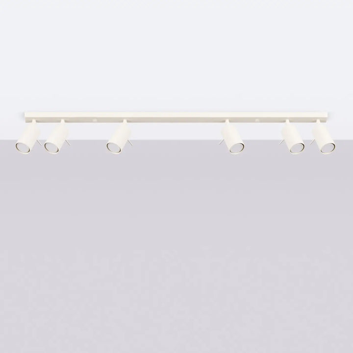 Plafonnier Ring beige à rampe de spots orientables, éteint