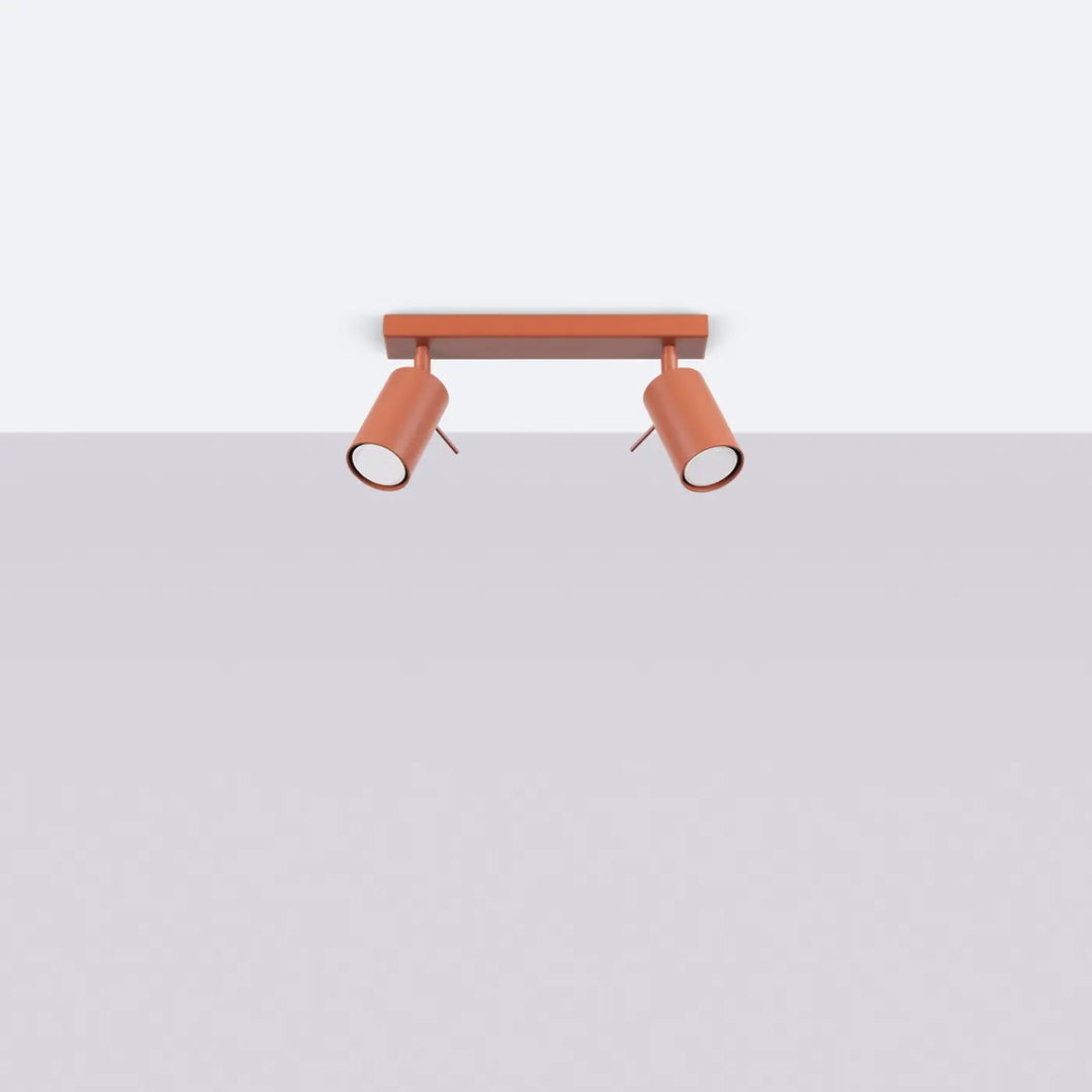 Plafonnier Ring ocre rouge à rampe de spots orientables, éteint
