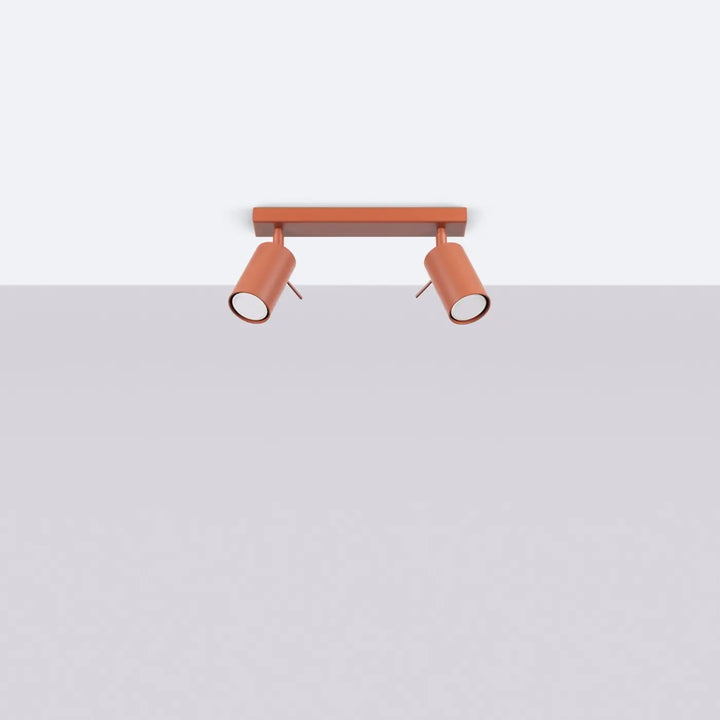 Plafonnier Ring ocre rouge à rampe de spots orientables, éteint