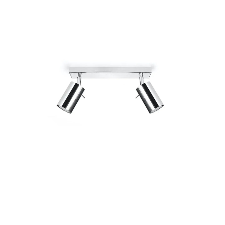Plafonnier Ring chrome à rampe de spots orientables, éteint