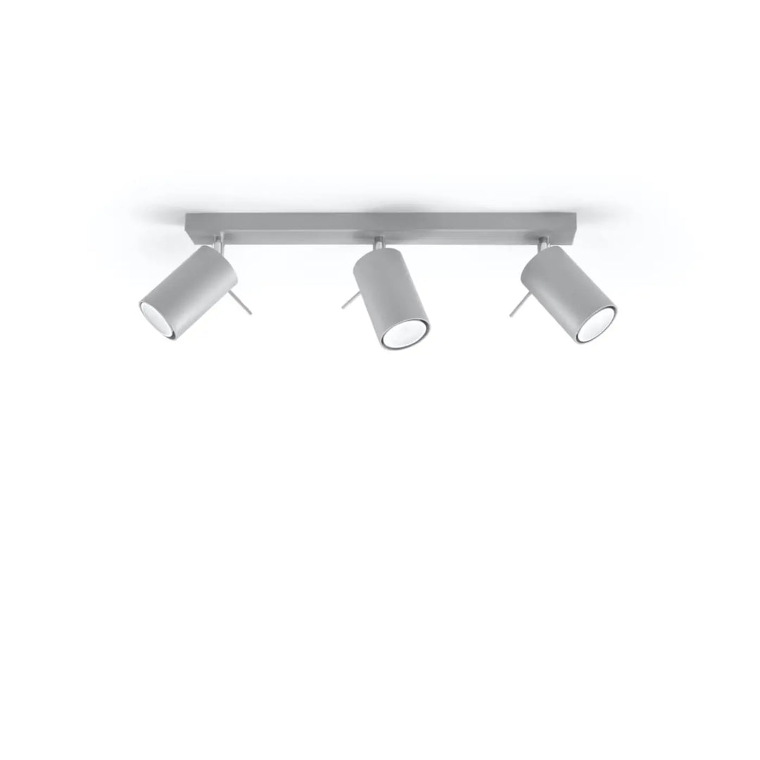 Plafonnier Ring gris à rampe de spots orientables, éteint