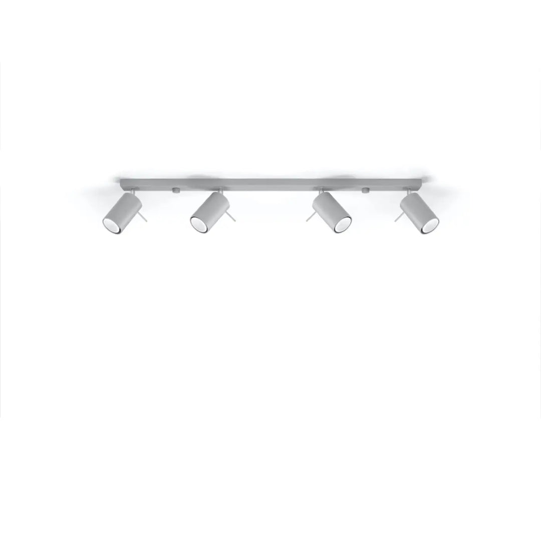 Plafonnier Ring gris à rampe de spots orientables, éteint