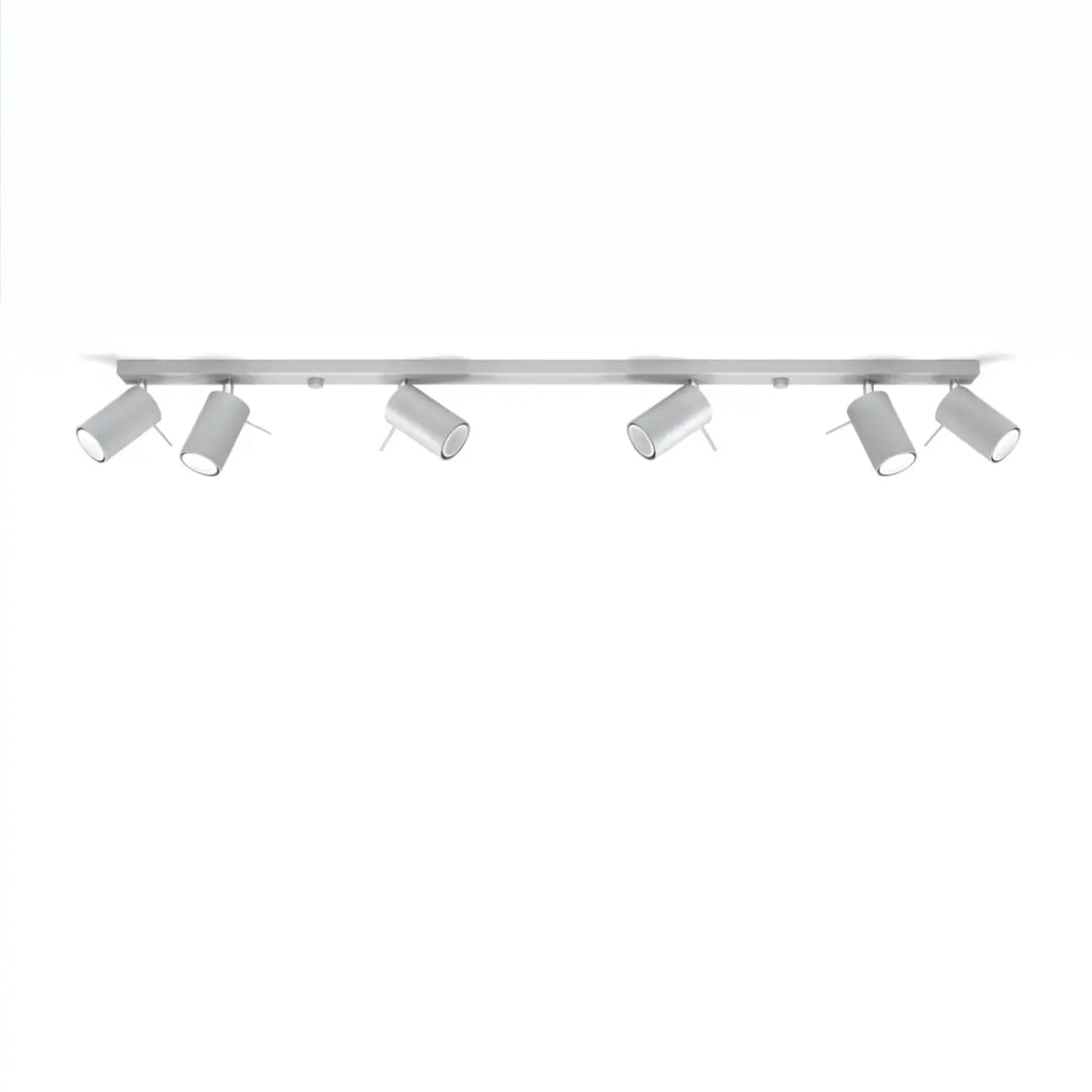 Plafonnier Ring gris à rampe de spots orientables, éteint
