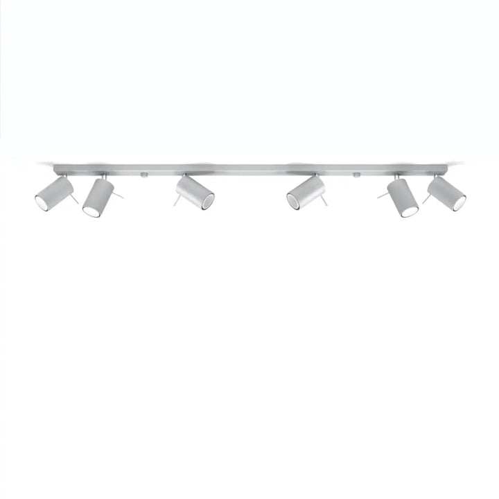 Plafonnier Ring gris à rampe de spots orientables, éteint