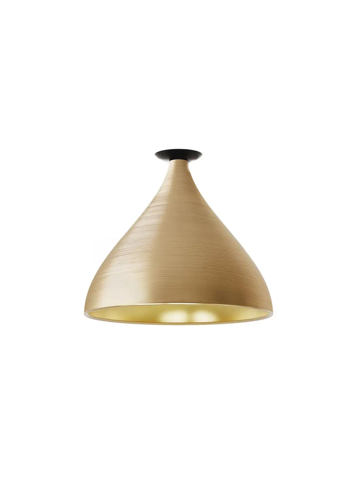 Plafonnier Swell forme moyenne XL, extérieur laiton et intérieur laiton