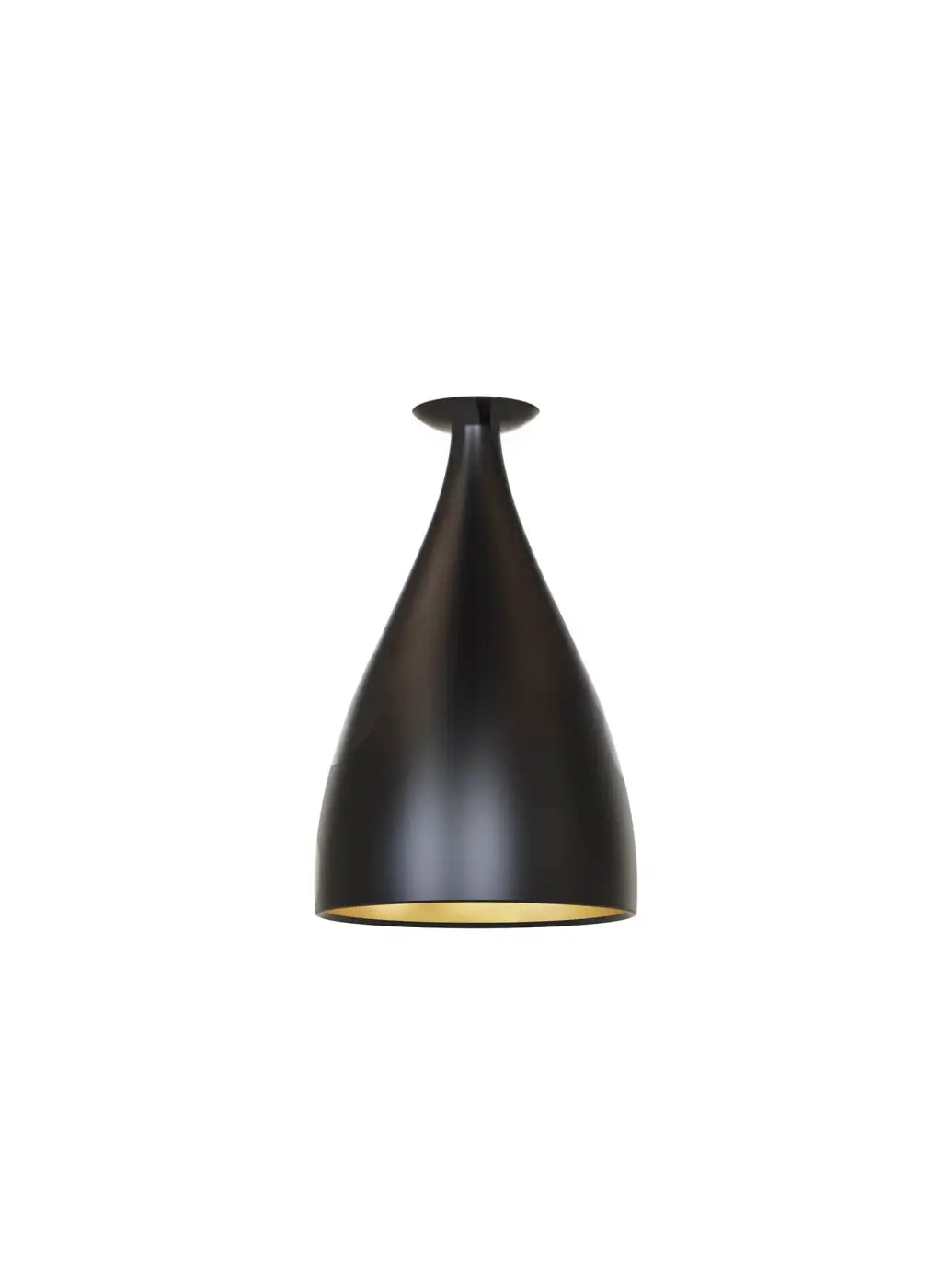 Plafonnier Swell forme étroite XL, extérieur noir et intérieur laiton