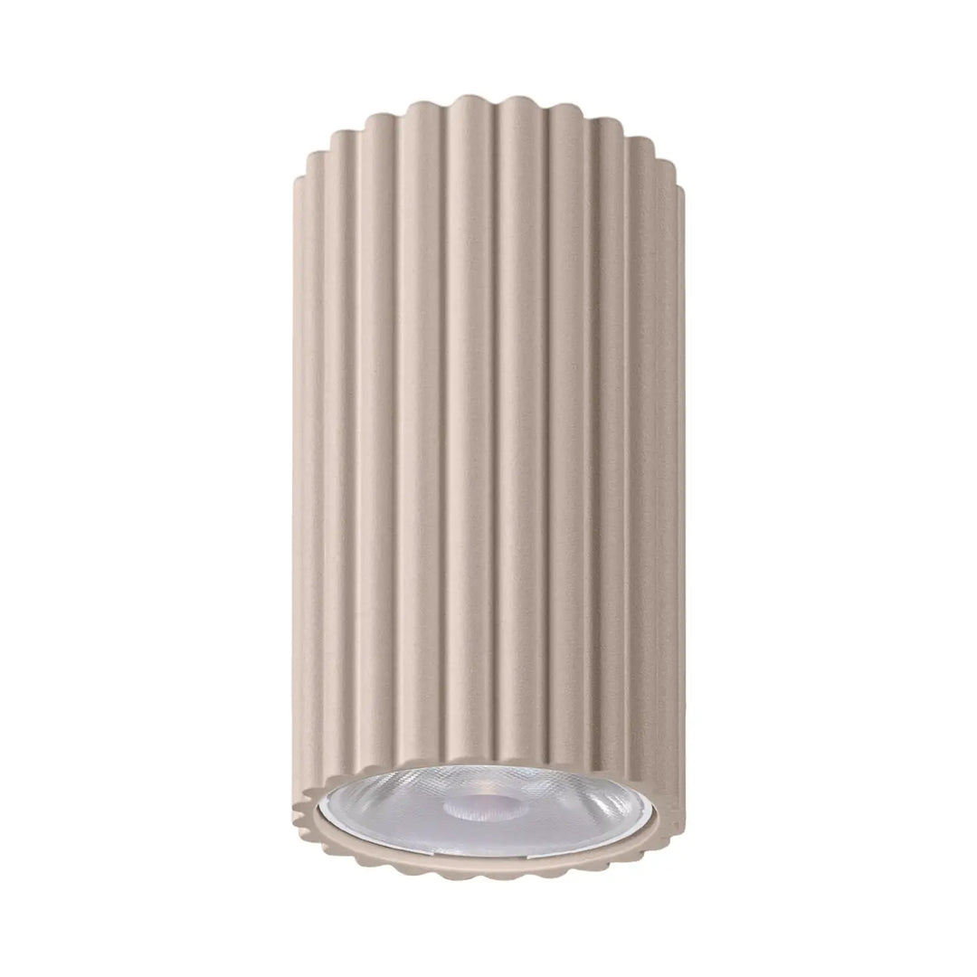 Luminaire plafonnier ivar taupe led 4000k avec abat-jour modernes rainurés et design expressif pour confort d’utilisation
