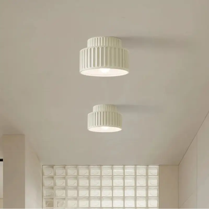 Plafonnier terracotta design côtelé style rétro chic

